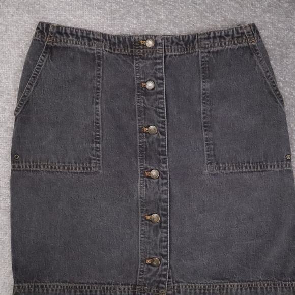 VTG 90s 00s Women Lauren Ralph Lauren Size 6 Dark Wash Denim Black Jean Skirt - Picture 6 of 10